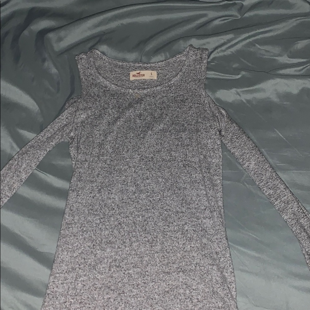 Hollister Grey Off The Shoulder Long Sleeve